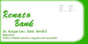 renato bank business card